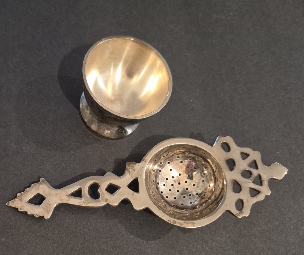 Vintage Silverplate Tea Strainer Ornate Handle Loose Leaf Tea Infuser