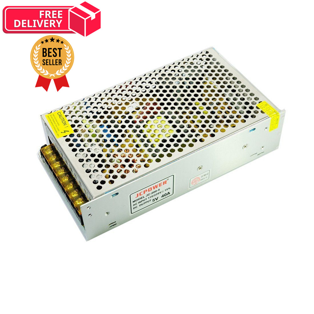 BTF-LIGHTING AC100-240V to DC5V40A Max200W Suit Switching 5V40A 200W, black