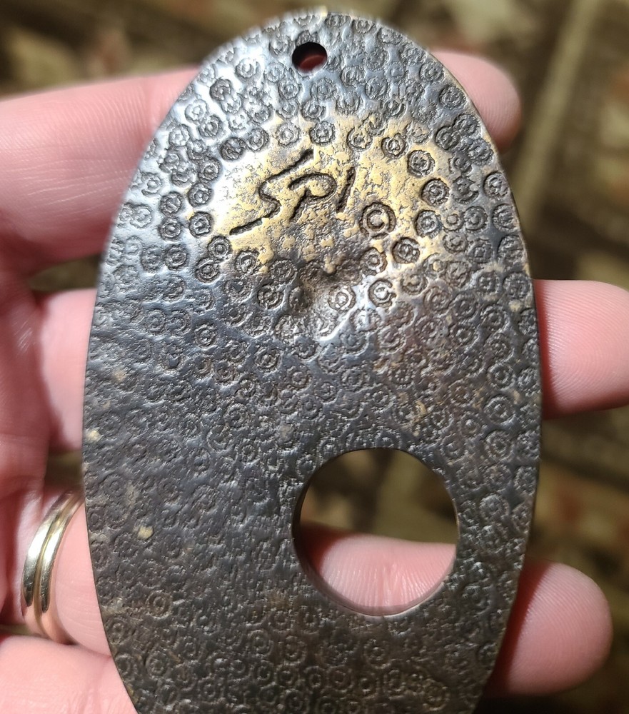 VTG SPI Bear Design Oval Doorbell Button Hardware Plate Solid Brass 2 Tone