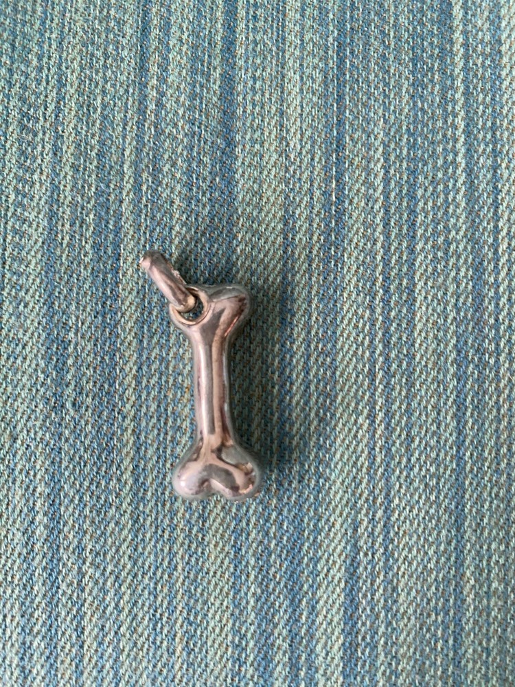Silver Tone Dog Bone Charm