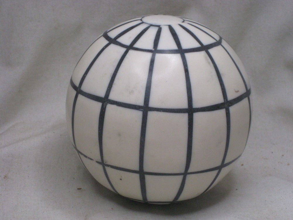 decorative sphere orb globe gridded ball 4" hard plastic ? decor art
