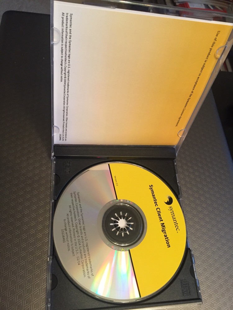 Symantec Client Migration Software, Version 3.0, 2004, PN 10228462