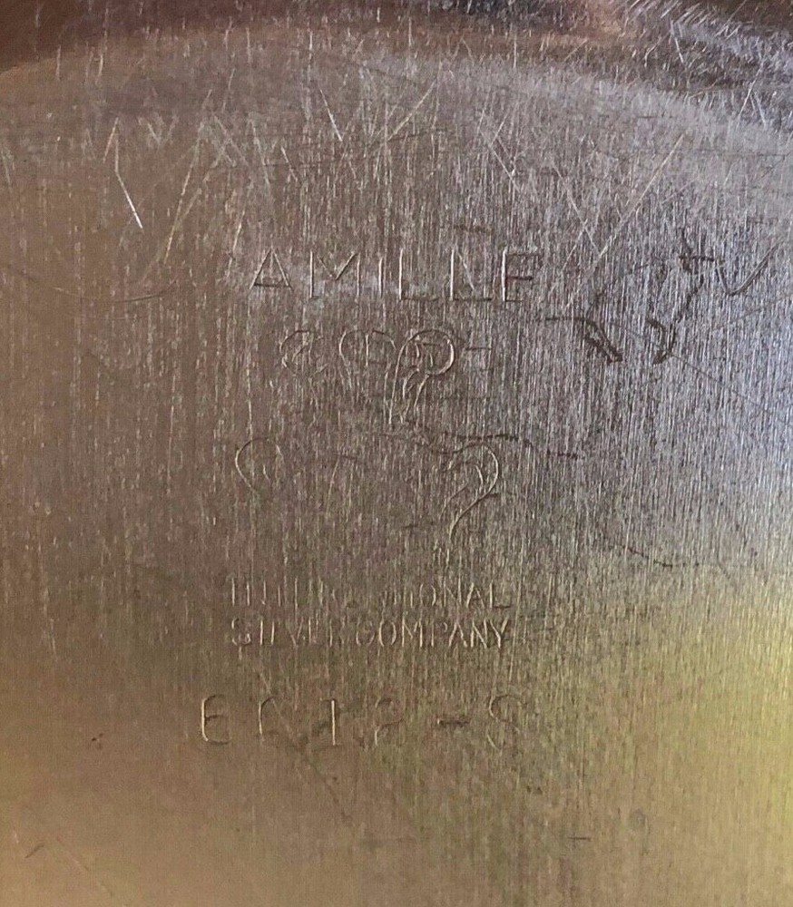 VTG Amille International Silver Co Silver plate Divided Covered Bowl dish