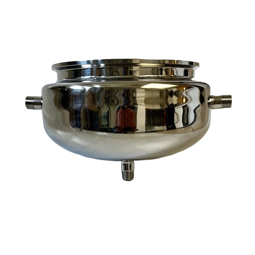 Jacketed Hemispherical Splatter Platter Reducer with 1/2" MNPT Drain Port