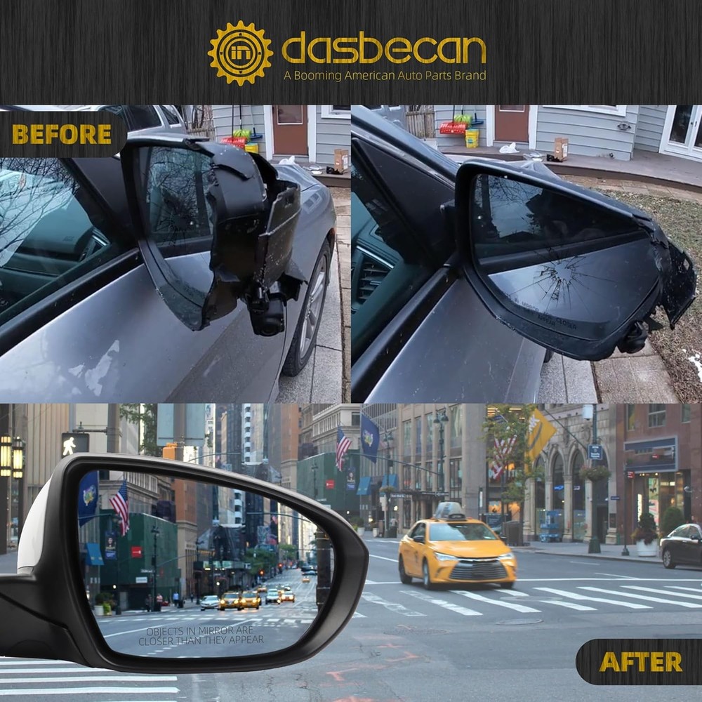 Dasbecan Passenger Side Mirror Compatible with 2011 2012 2013 Right, white