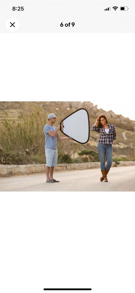 Manfrotto 30" TriGrip Collapsable Triangular Reflector, Built-In Handle, Silver/