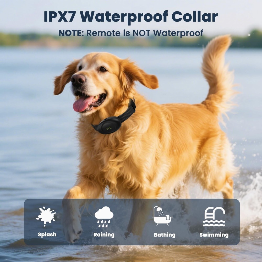 Aquamorph Dog Shock Collar with Soft Neoprene Padded - 4 Training Modes E Col...