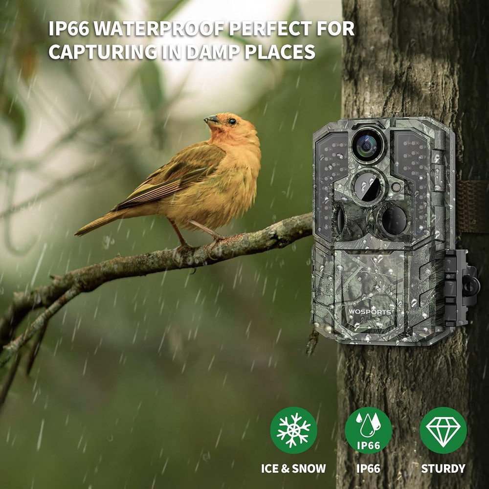 Trail Camera,56Mp 4K 0.2S Trigger Motion Activated,Game Camera with Night Vision