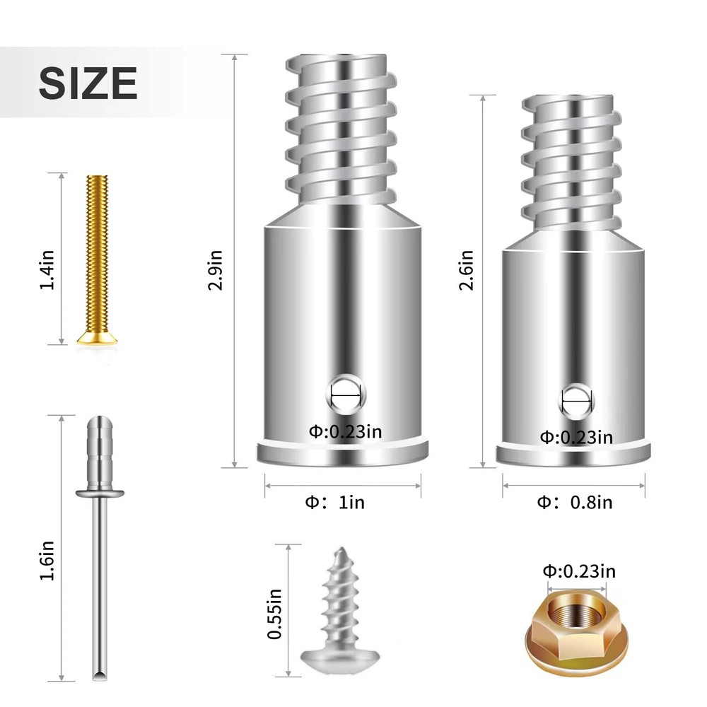 Thread Tip Replacement,Ultra Threaded Tip Repair Kit 0.8 Inch Extension Pole
