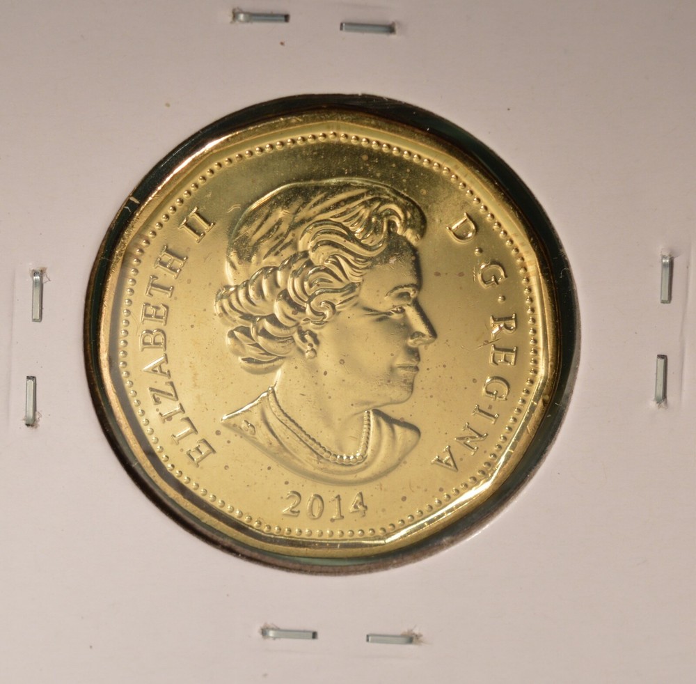 2014 Canada Lucky Loonie Sochi Olympics - BU UNC - from mint roll 🇨🇦🇨🇦