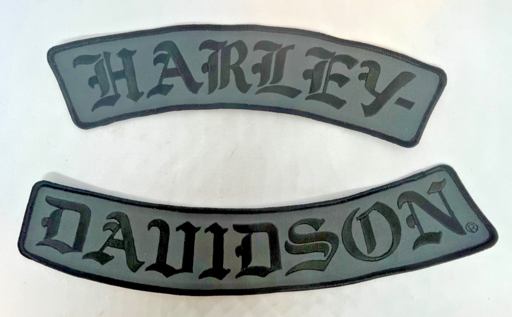 Harley-Davidson 12" Large Rocker Patch Black with Grey background 🔥 🔥
