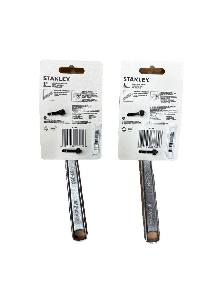 Stanley 8" Adjustable Wrench, 2 Pack