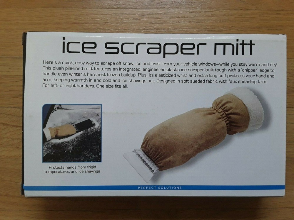 PERFECT SOLUTIOJS ICE SCRAPER MITT remove ice & keep hand warm