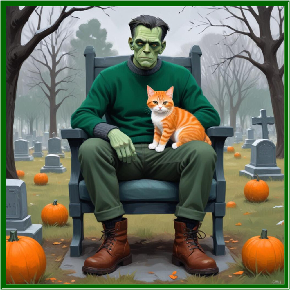 30 Custom Friendly Green Frankenstein Personalized Address Labels