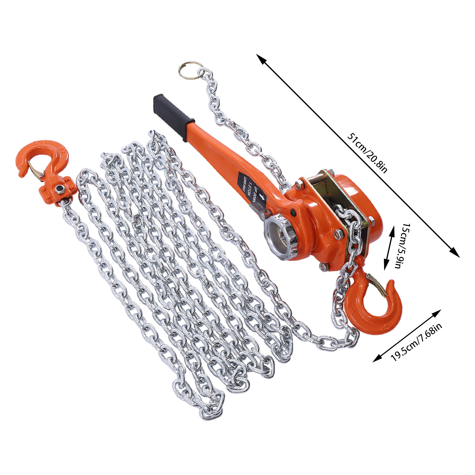 3300LB 1.5 TON HOIST RATCHET HAND LEVER PULLER COME ALONG DOUBLE HOOKS CABLE USA