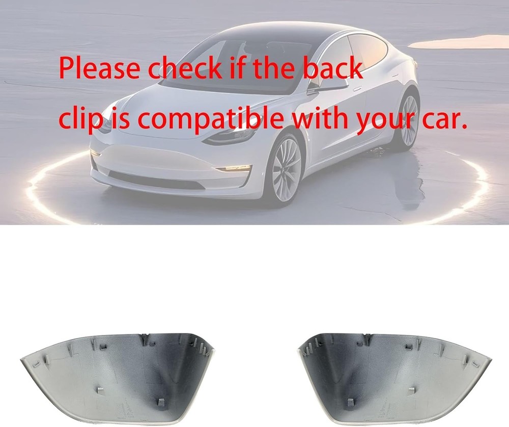 Compatible with Tesla Model 3 Side Mirror Cover Replacement 2017-2024, Left & Ri