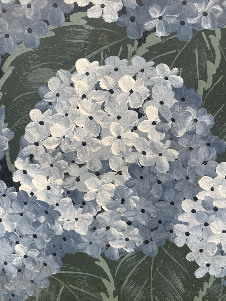 Hand painted Hydrangea Flower Pot Fireplace Screen Janette Baker Dummy Board