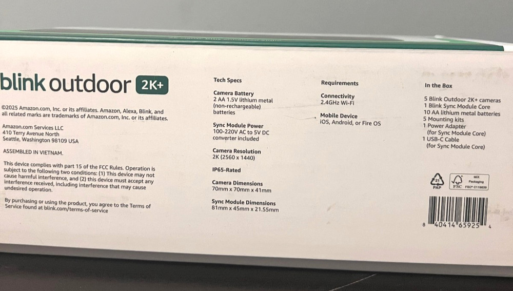 Blink 5-Camera Outdoor 2K+ Wireless Security Cameras w/Sync Module B0F95XVBFS