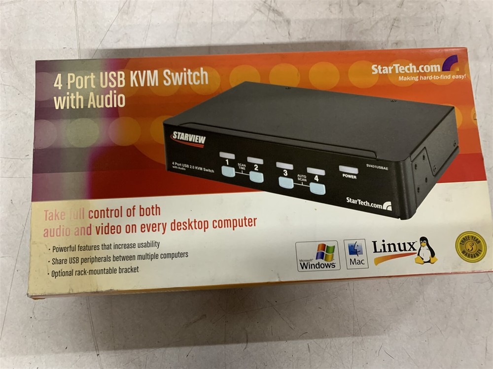 STAR VIEW 4 PORT USB KVM SWITCH WITH AUDIO