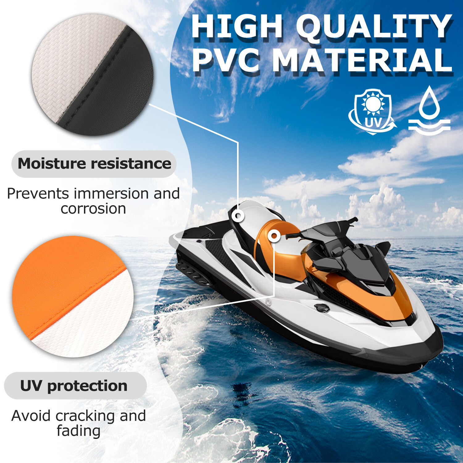 Seat Cover For Sea-Doo GTS130/Rental/Wake 155/GTI/GTS 2011 12 13 14 15 16 2017