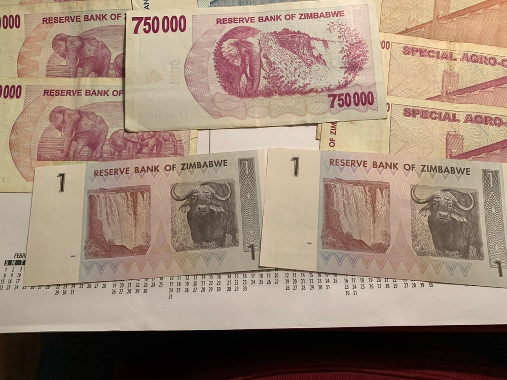 Zimbabwe Random Notes Money Currency Hyperinflation