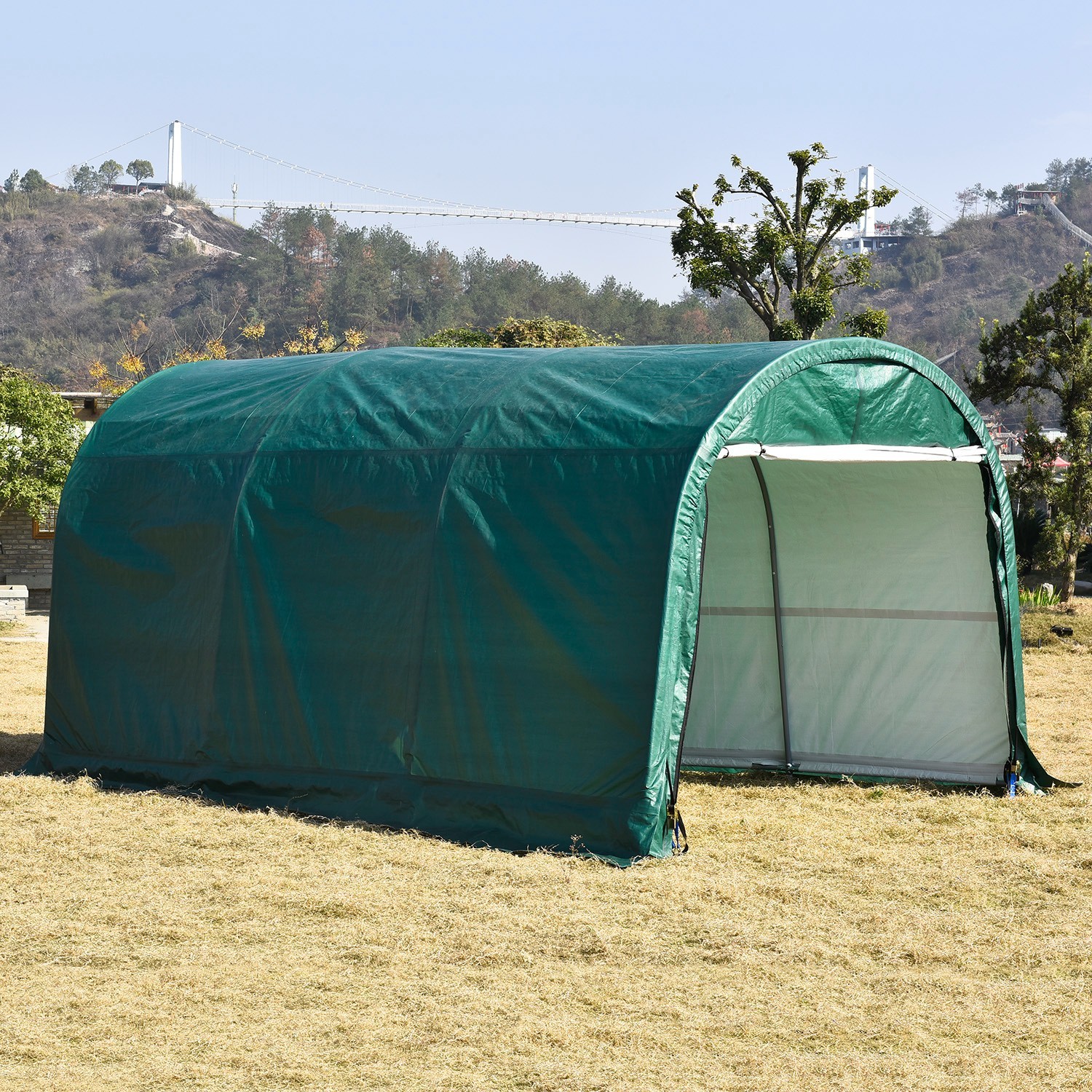 10x15/20ft Carport Heavy Duty Car Tent Garage Canopy Storage Shed Frame & Cover