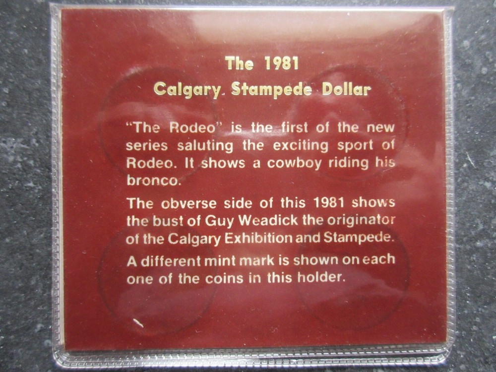 1981 Calgary Stampede Four Mint Mark Dollar Set