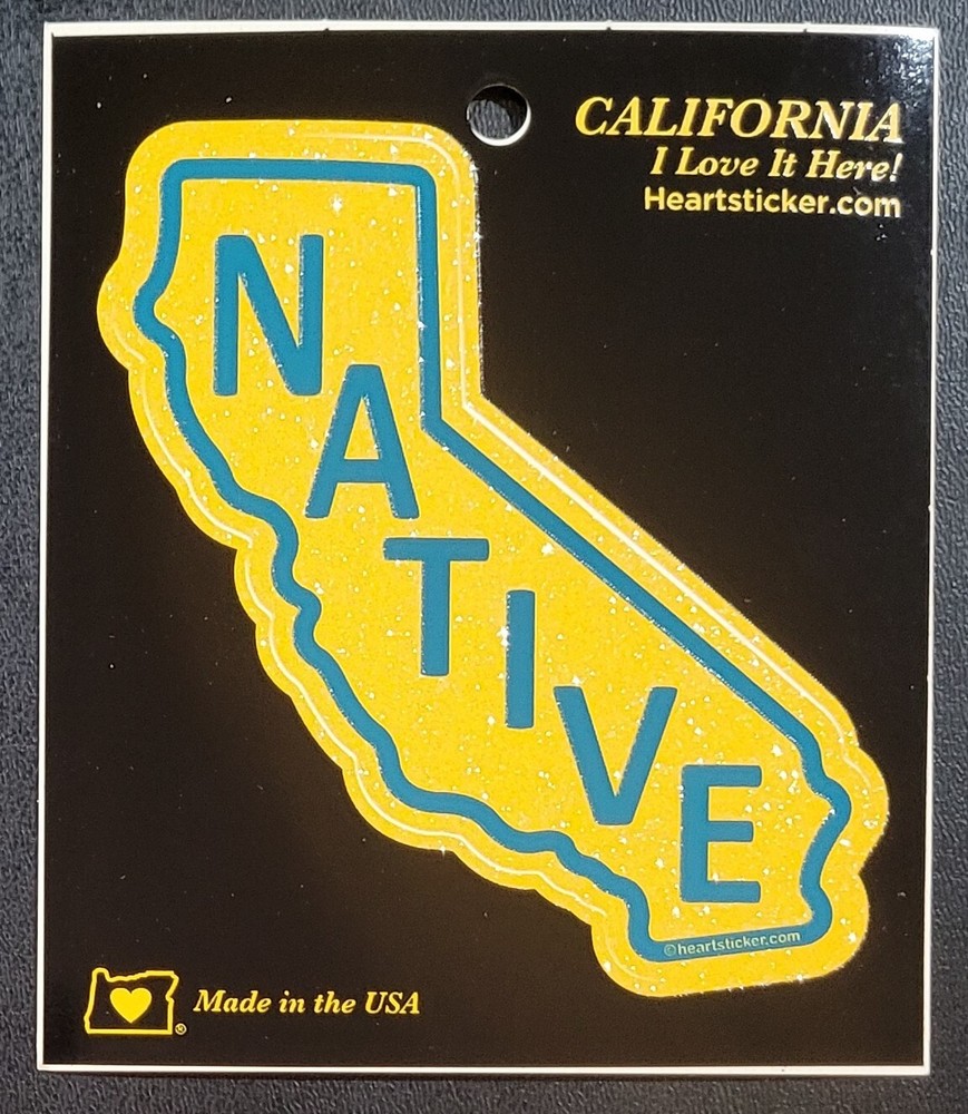 Vinyl Sticker - California Native - Sparkly - 3.5 x 4 Inches