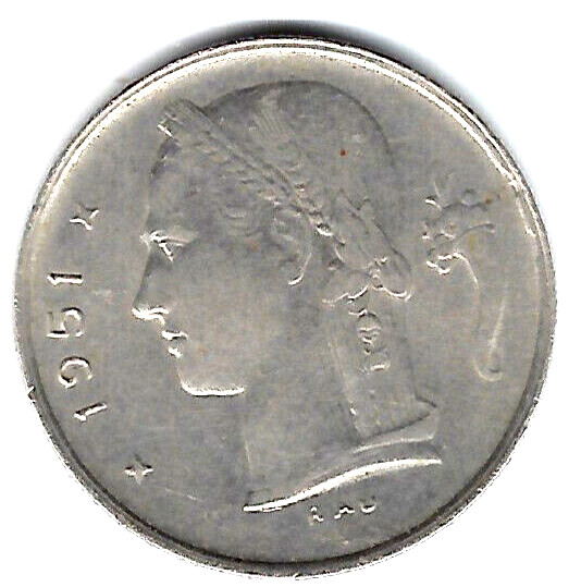 COIN  1951 BELGIUM  1  FR