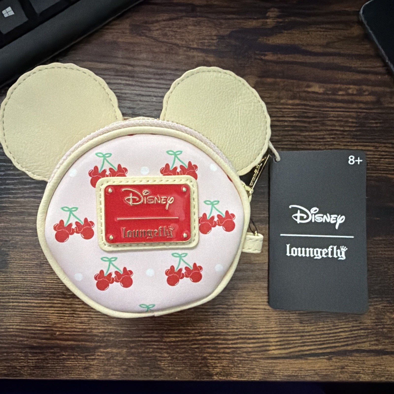 Loungefly Disney Minnie Mouse Cherry Pie Coin Purse Zip Around Pouch With Strap