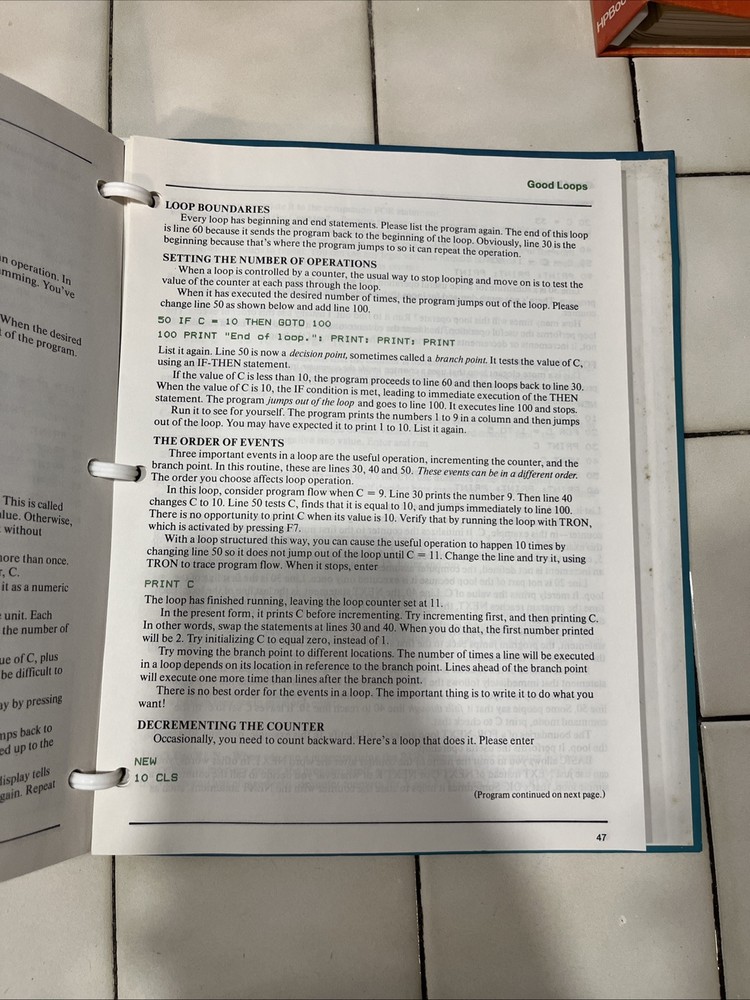 Vintage 1983 How To Program Your IBM PC Basic For Beginners - Carl Shipman