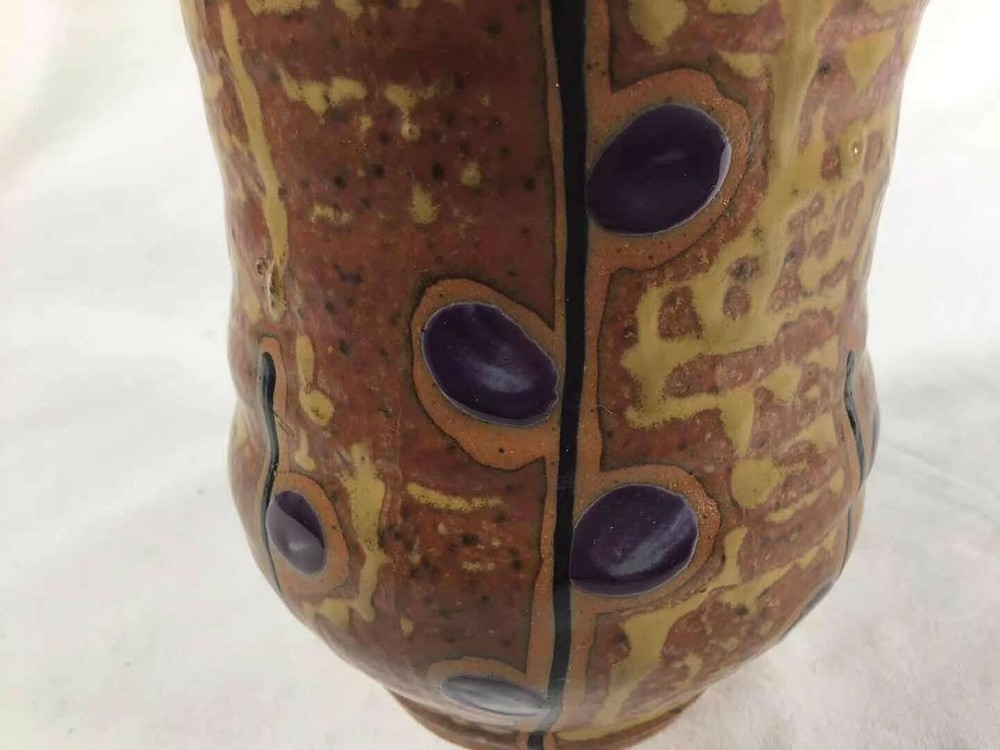 Ceramic Studio Art Pottery Hand Made Mugs Coffee Cup Brown With Handle