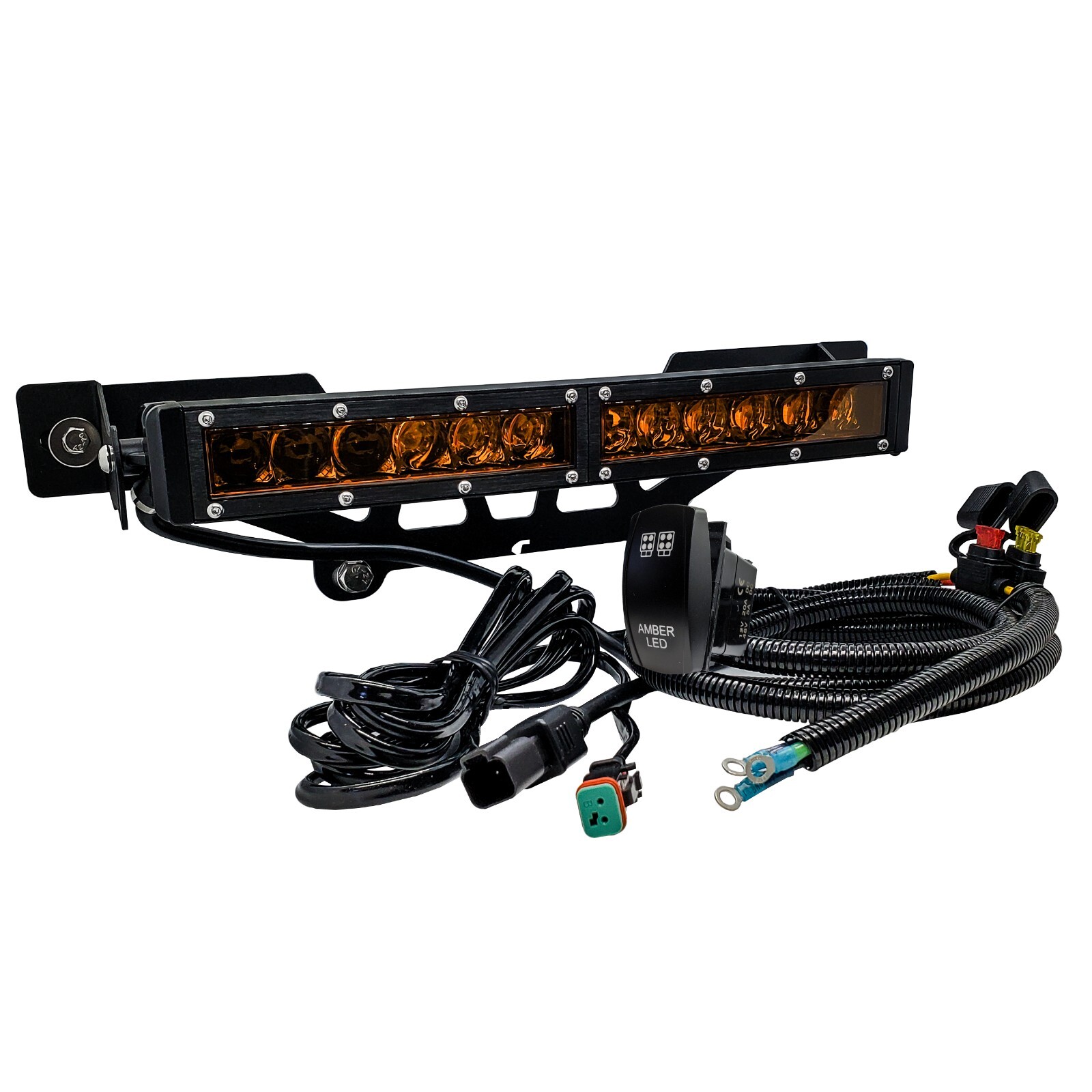 Shock Tower Amber LED Light Bar Kit Plug & Play Harness Can-Am X3 Max RS Turbo