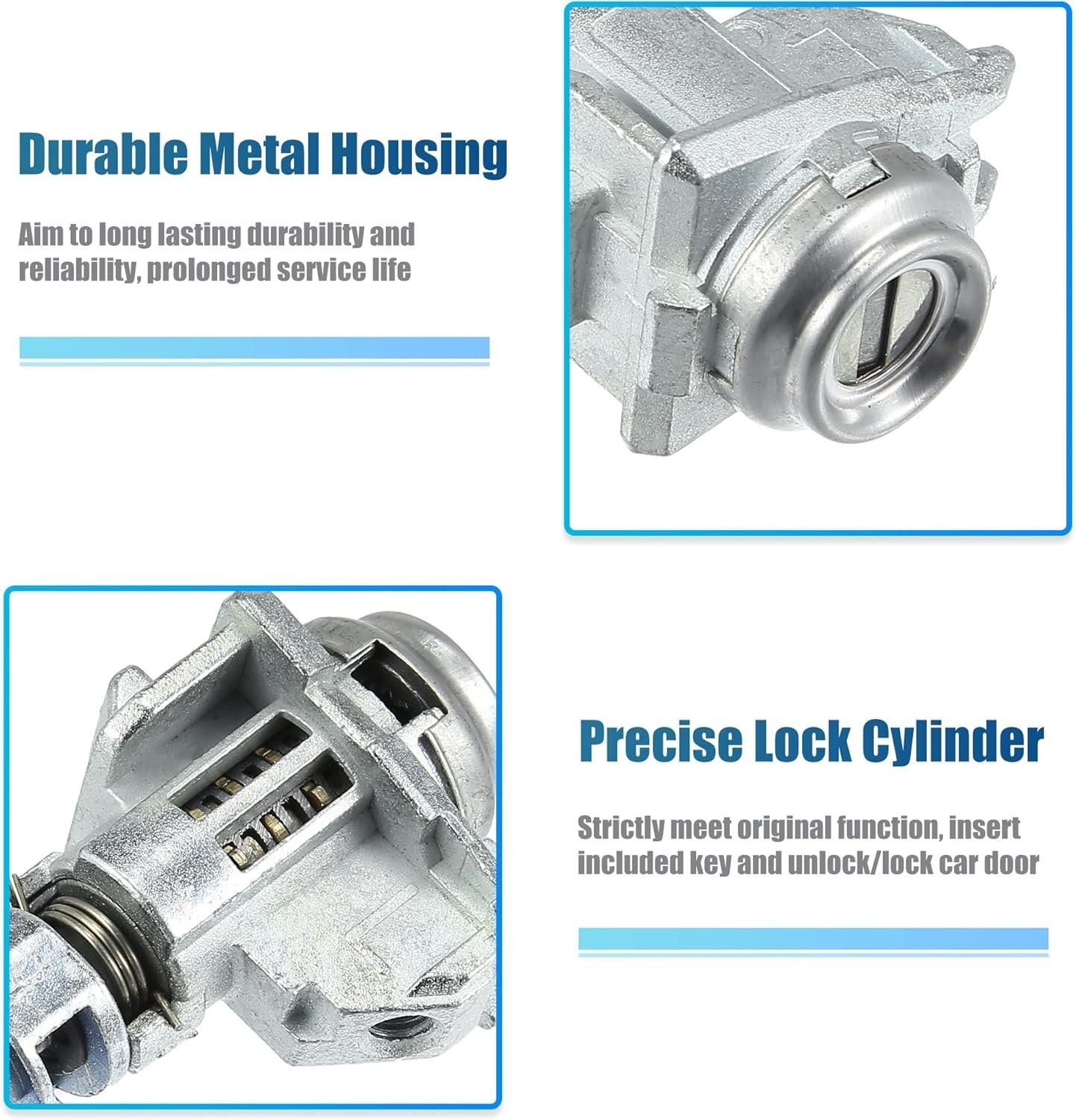 Ignition Lock Cylinder and Front Driver Side Door Lock Cylinder for Kia