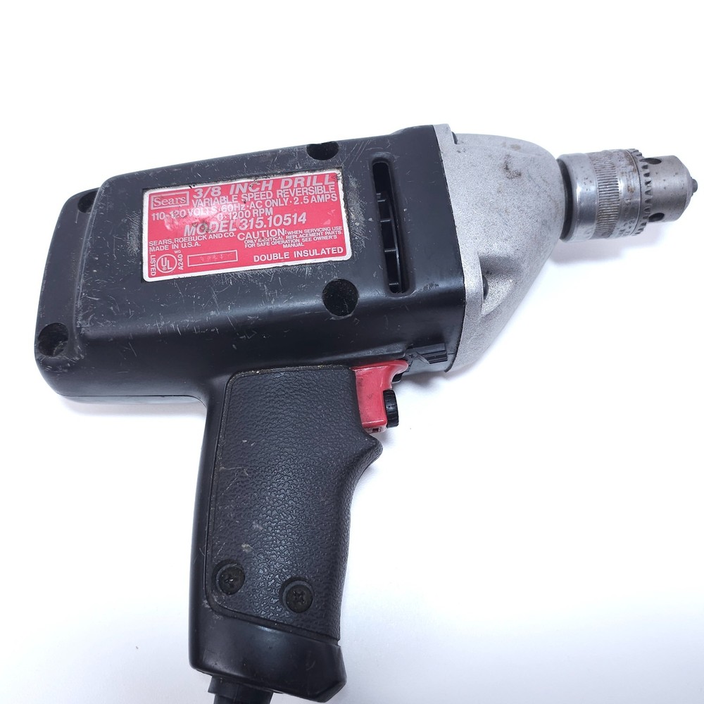 Sears Craftsman Variable Speed 3/8” Drill Reversible w/ Chuck Key Tested Works