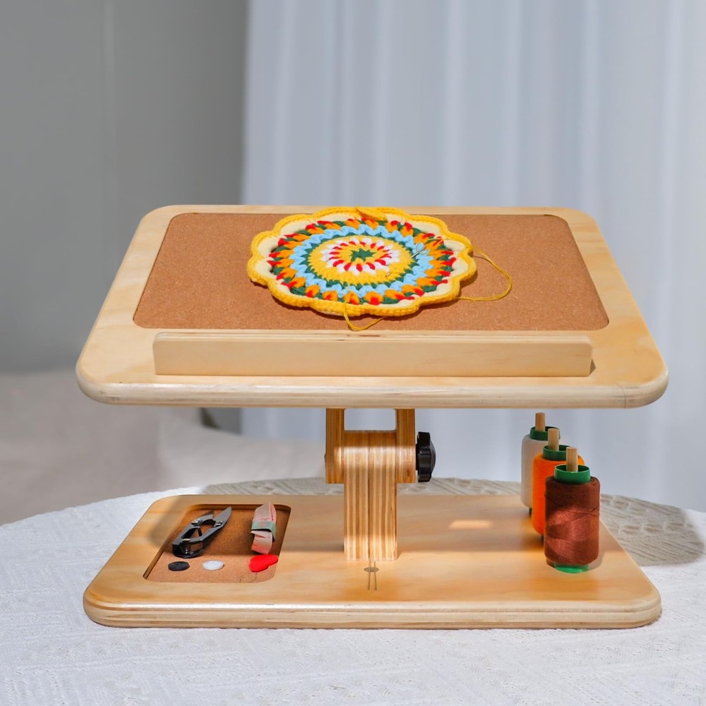 Adjustable Lap Desk for Sewing & Crafting - Portable Folding Table with Wood ...