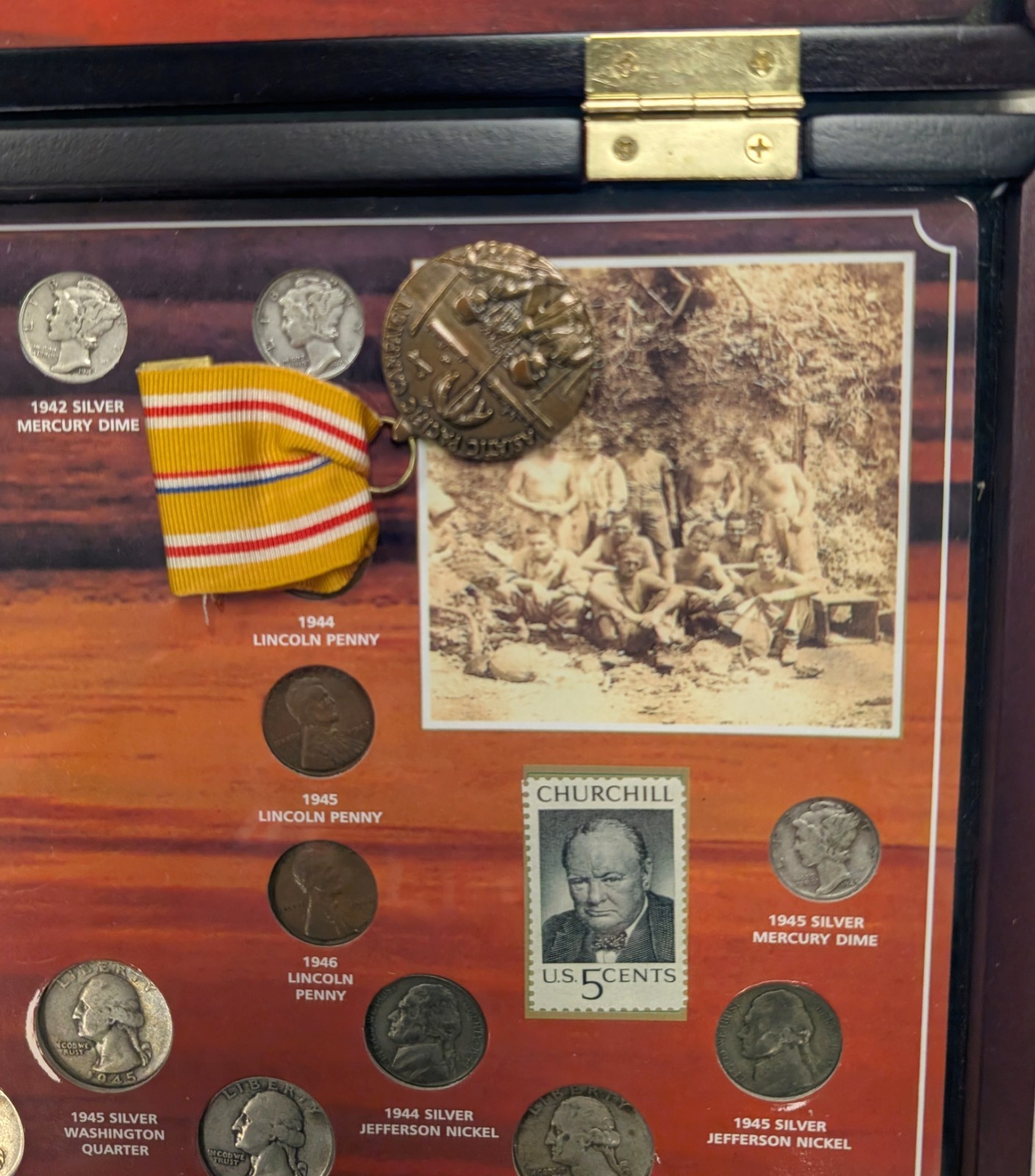 Asiatic Pacific Theatre Coin Set 1941 - 1945 Medal Stamp Silver World War RK820