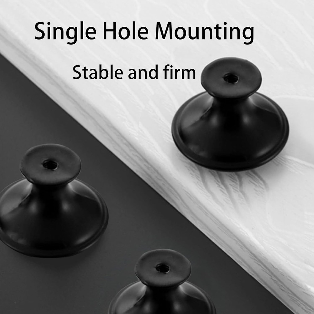 New 30 Pack Matte Black Kitchen Cabinet Knobs Round Drawer Pulls Stainless Steel