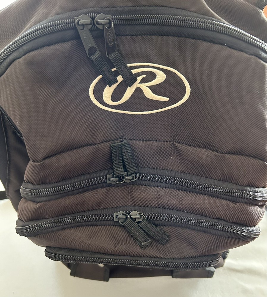 Rawlings Black Large Baseball Backpack Bag