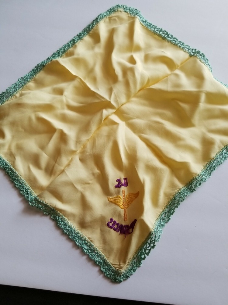Vintage US AIR FORCES Silk Handkerchief - Yellow