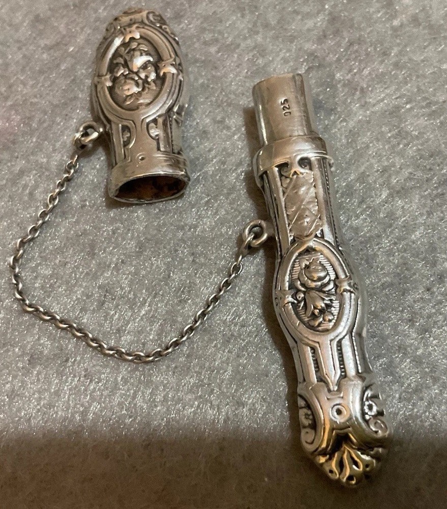 Needle Case Antique Silver Sewing Etui Chatelaine