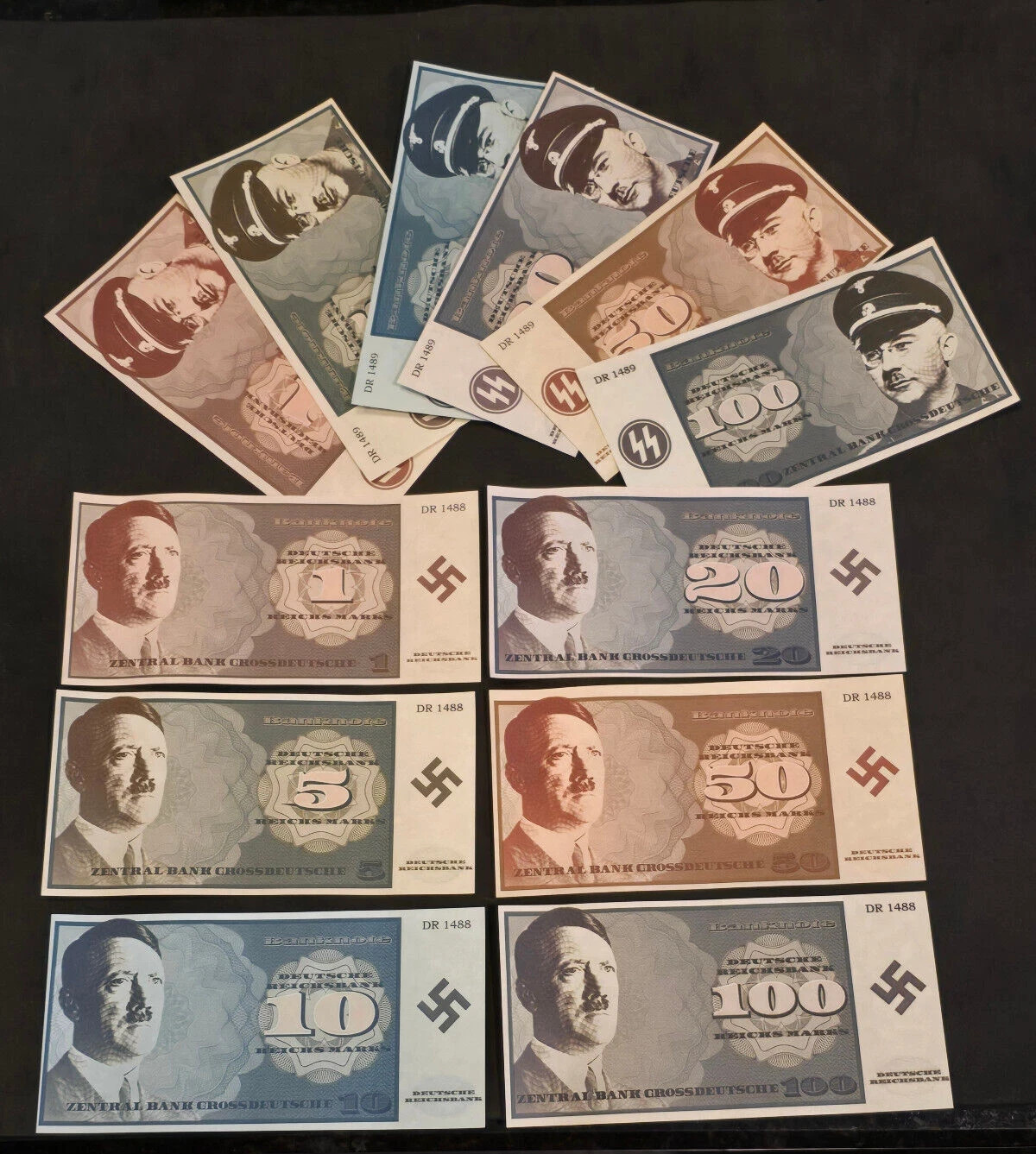 THIRD REICH CURRENCY Lot Adolf Hitler Leaders Banknotes Reichsbanknotes currency