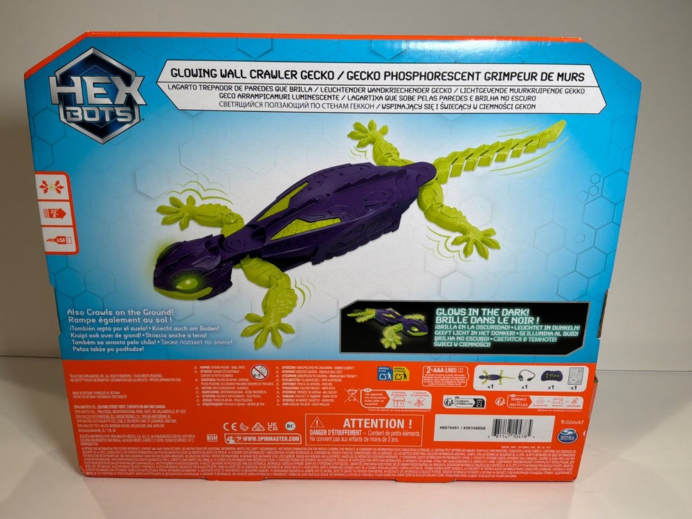 Hex Bots Wall Climber Glowing Wall Crawler Gecko NEW!