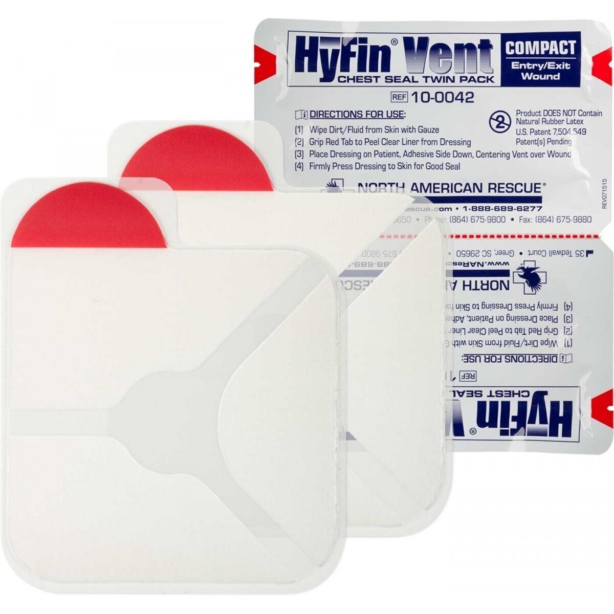 Hyfin Vent 10-0042 Chest Seal Twin Pack for Wounds - Pocket Size