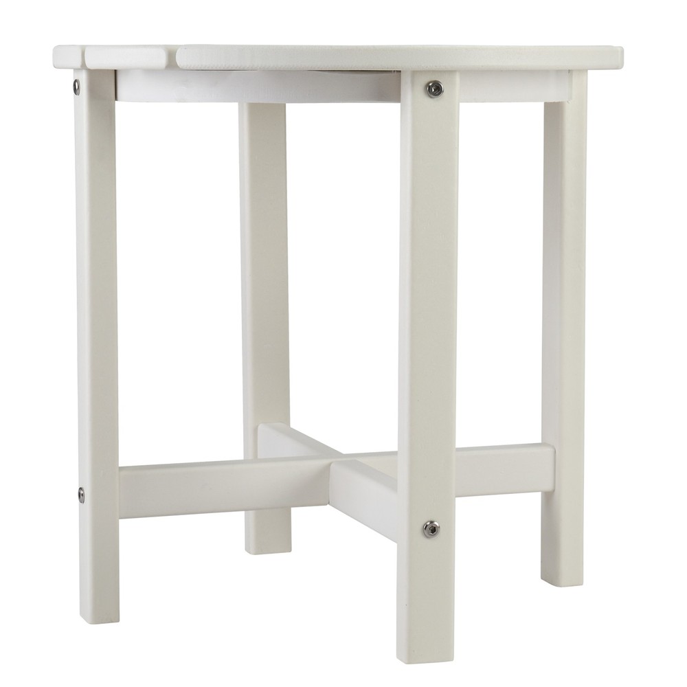 46cm Round White HDPE Side Table, Single Layer Modern Accent Table