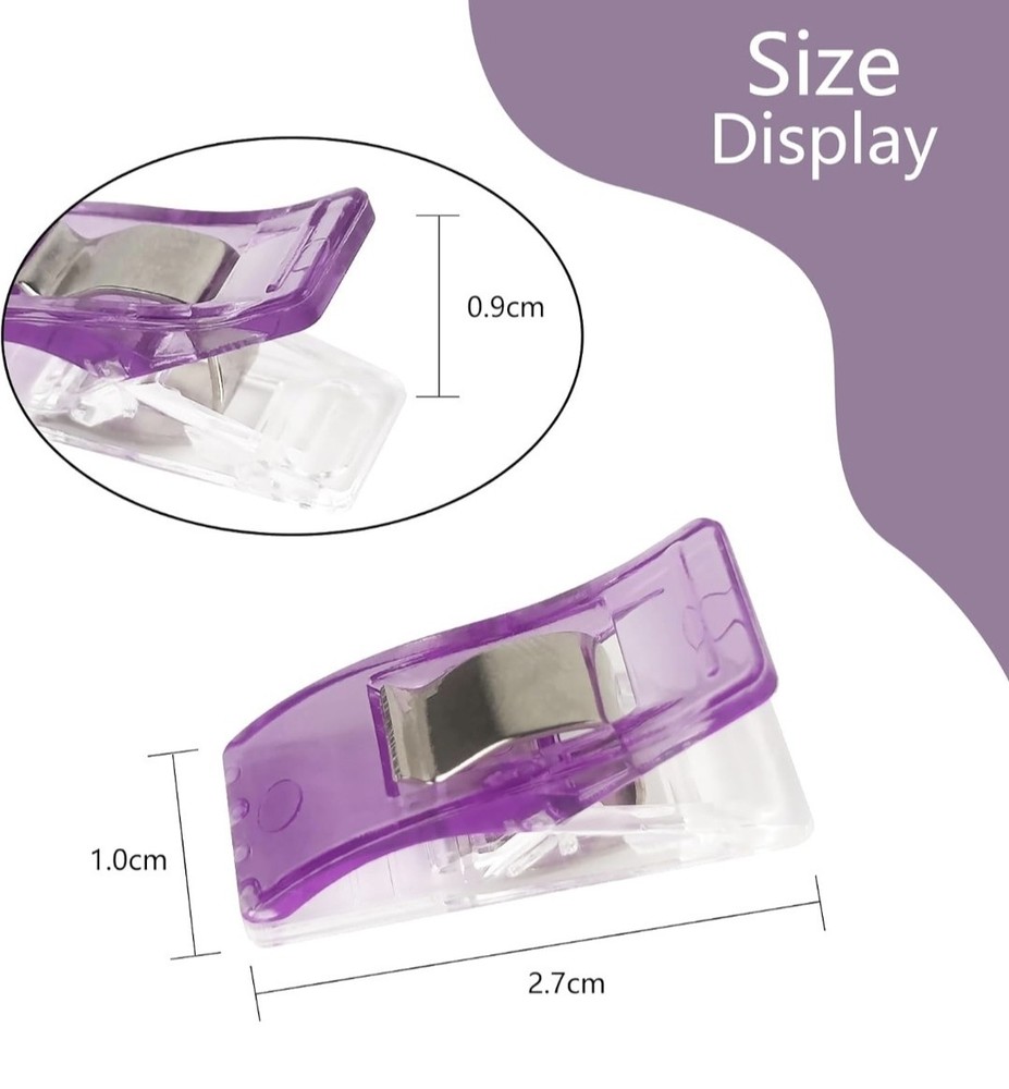 Multipurpose Sewing Clips with Tin Box, Assorted Colors 100 Pack
