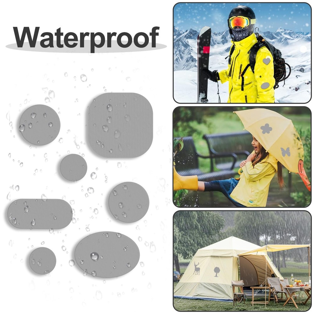 45PCS Down Jacket Repair Patch for Puffer Three Sizes, Pre-Cut-Dark Grey