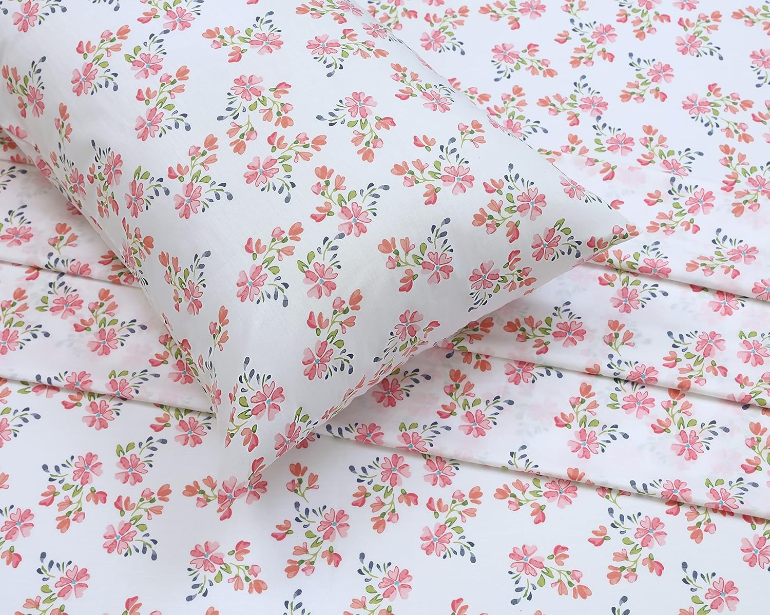 100% Cotton Full Size Bed Sheets, 4 Pieces, Soft & Breathable Percale Weave