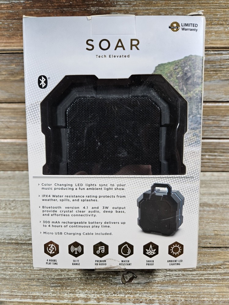NEW Soar Shockbox Led Bluetooth Wireless Speaker NIB