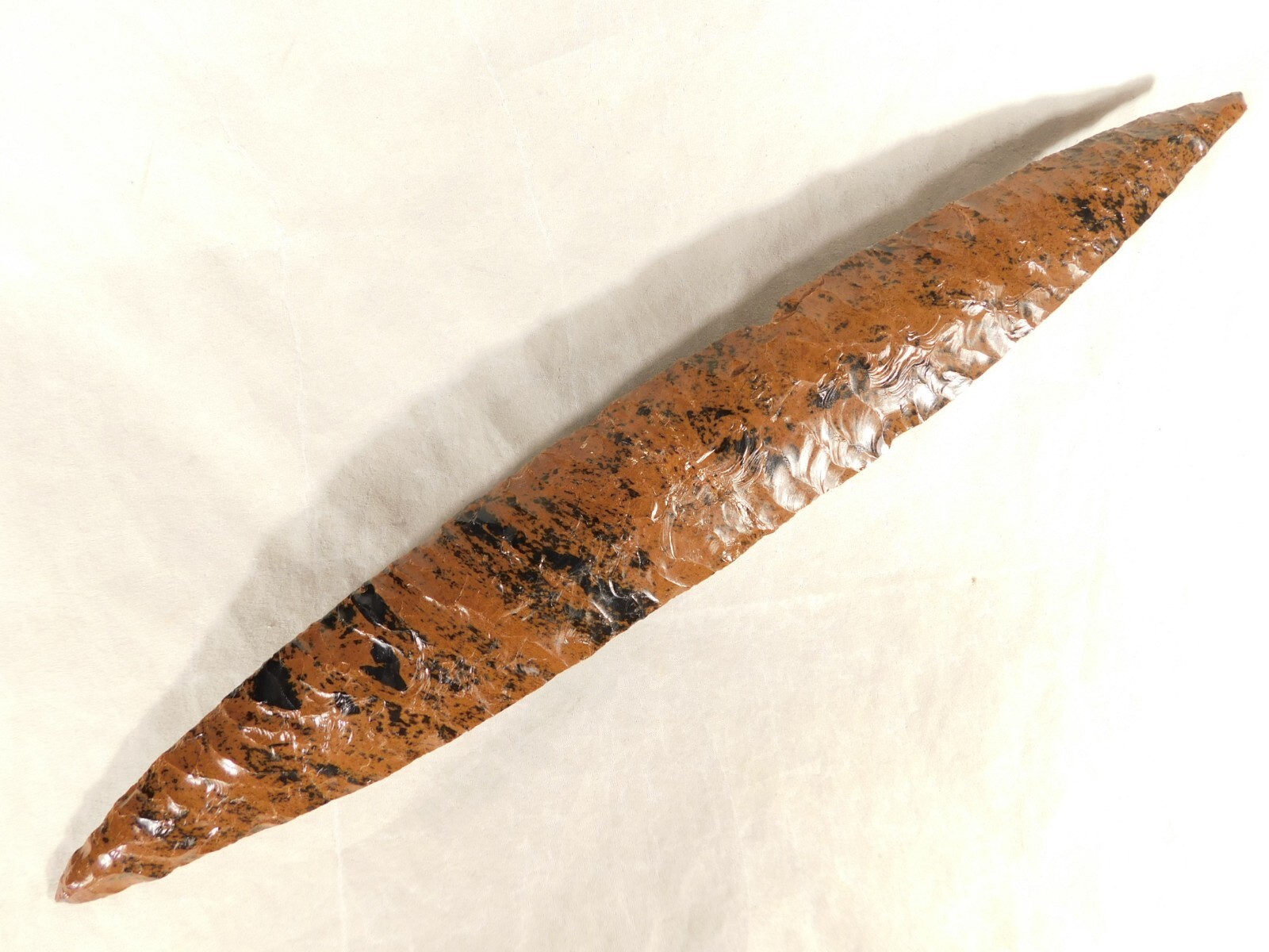 Huge! Ancient COLIMA Mahogany Obsidian Blade Knife or Spear Mexico 212gr